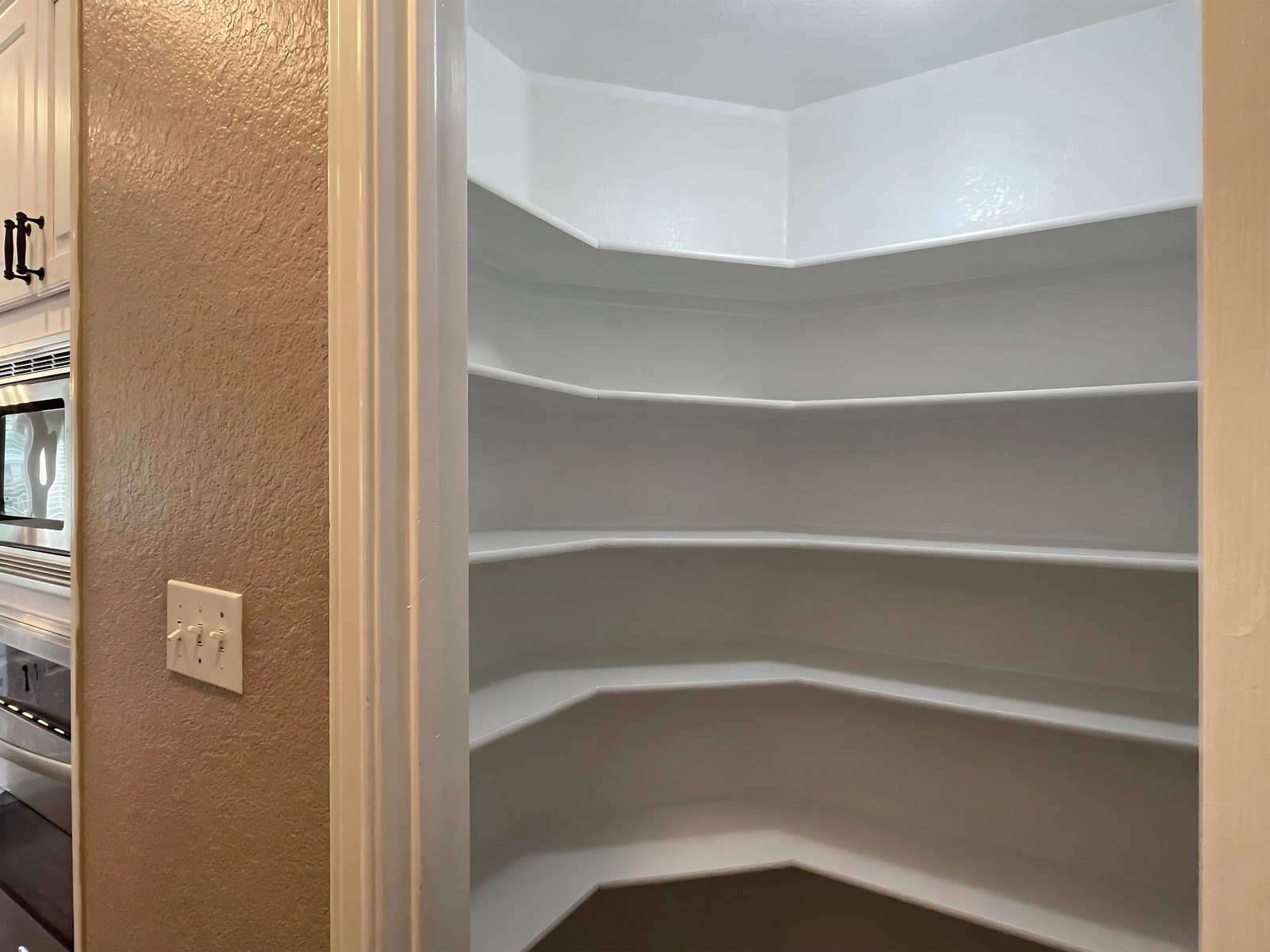 Freshly painted corner pantry